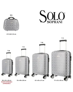 SOLO SOPRANI - TROLLEY GRIGIO LOGGATO IN ABS 4 RUOTE