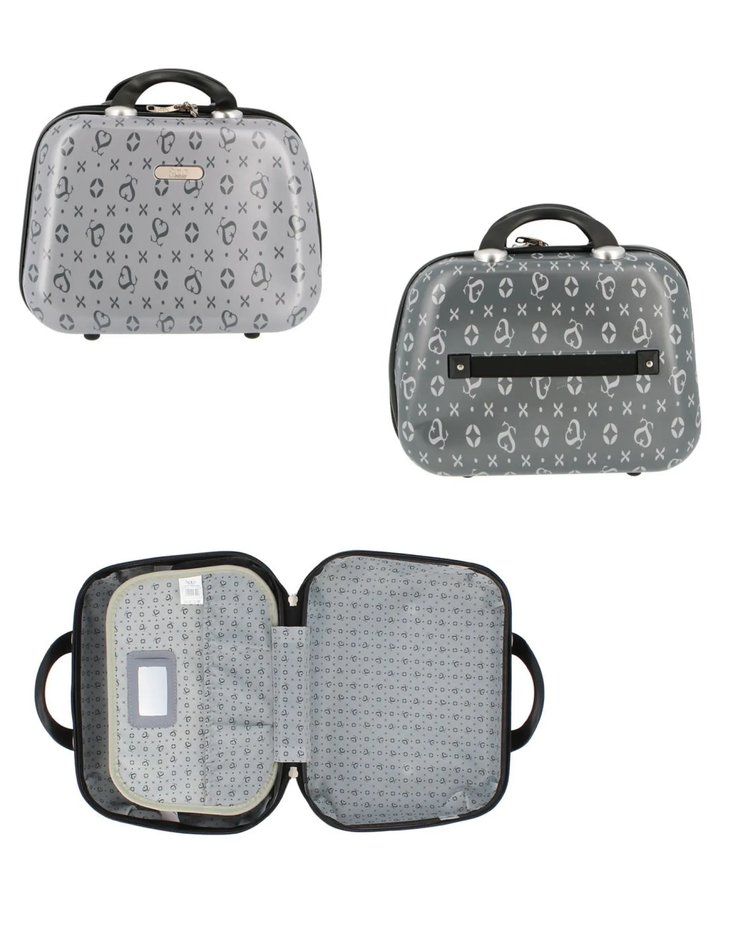 SOLO SOPRANI - TROLLEY GRIGIO LOGGATO IN ABS 4 RUOTE