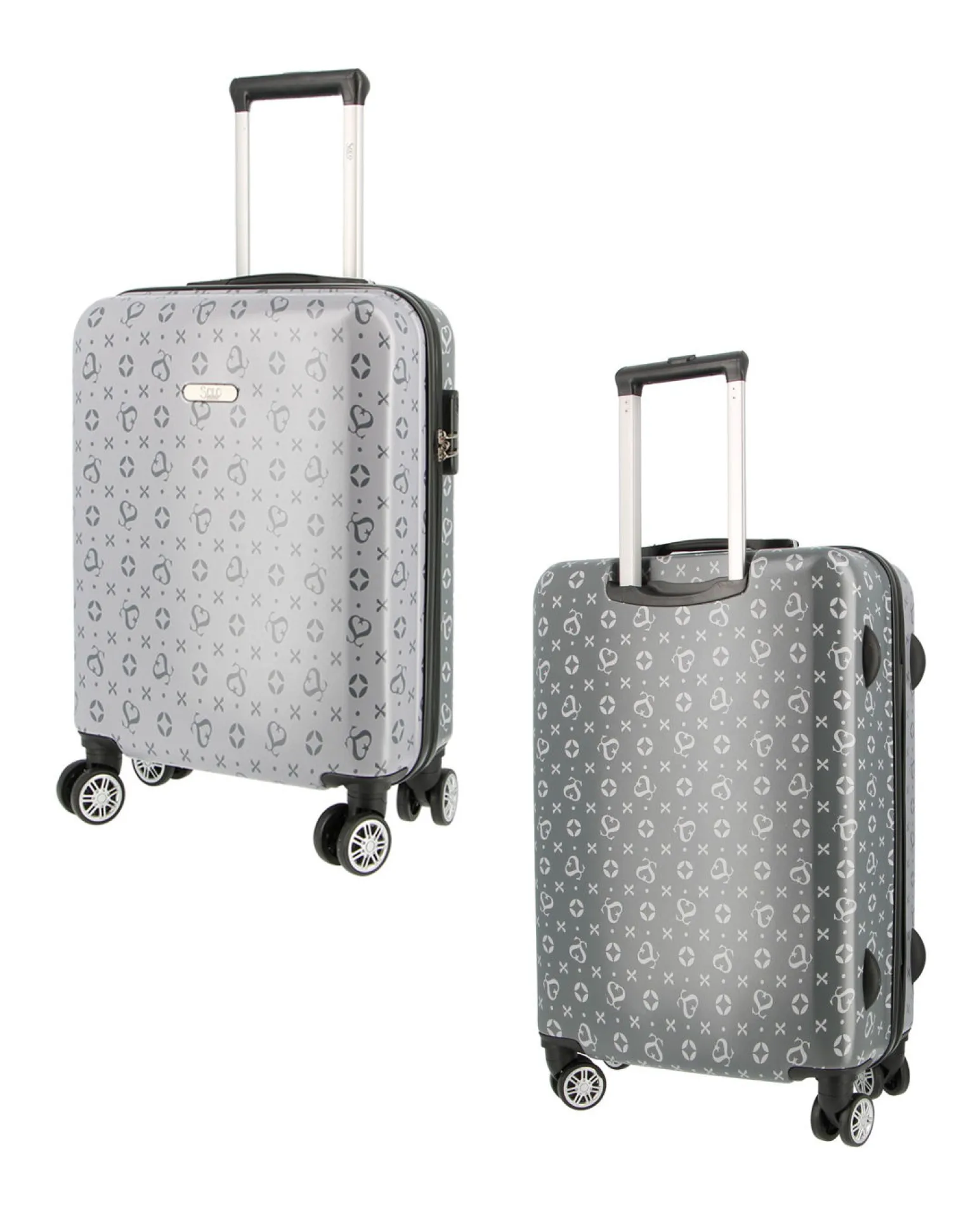 SOLO SOPRANI - TROLLEY GRIGIO LOGGATO IN ABS 4 RUOTE