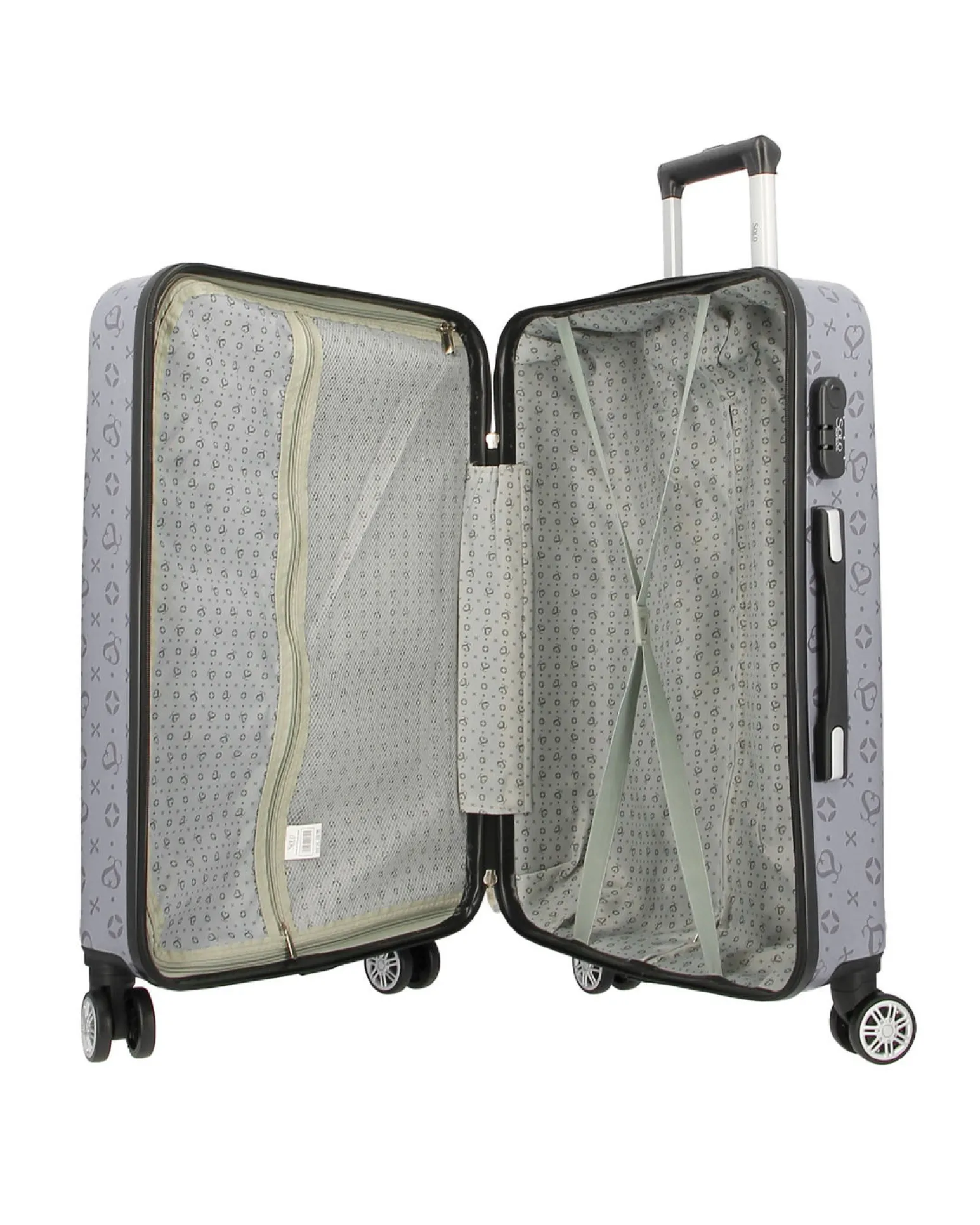 SOLO SOPRANI - TROLLEY GRIGIO LOGGATO IN ABS 4 RUOTE
