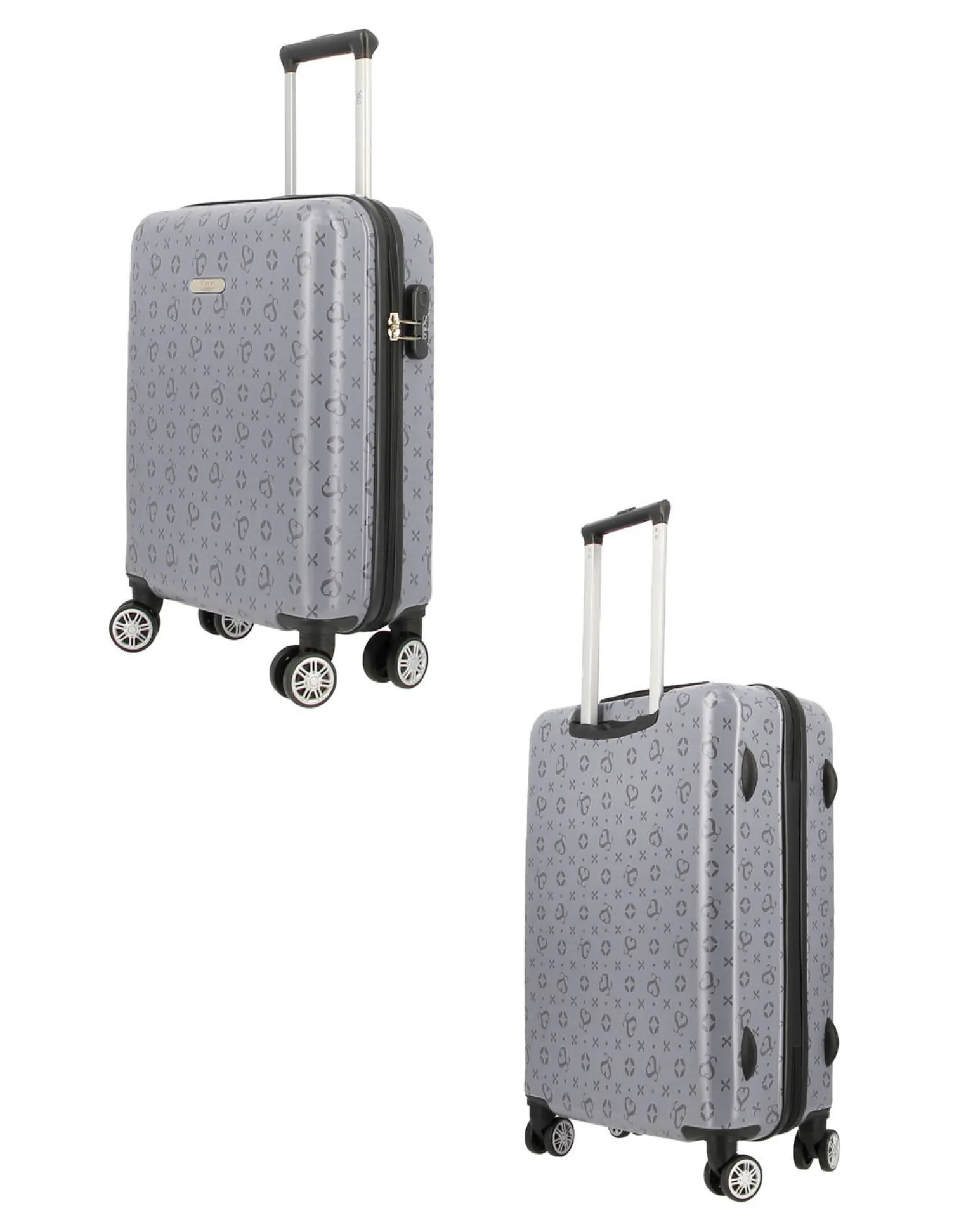 SOLO SOPRANI - TROLLEY GRIGIO LOGGATO IN ABS 4 RUOTE