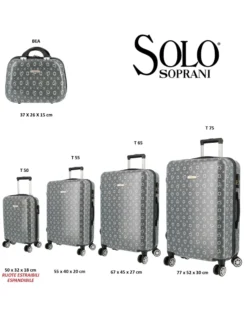 SOLO SOPRANI - TROLLEY GRIGIO SCURO LOGGATO IN ABS 4 RUOTE
