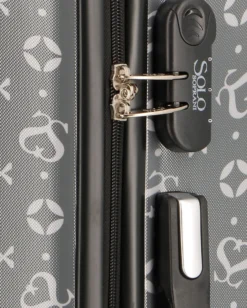 SOLO SOPRANI - TROLLEY GRIGIO SCURO LOGGATO IN ABS 4 RUOTE