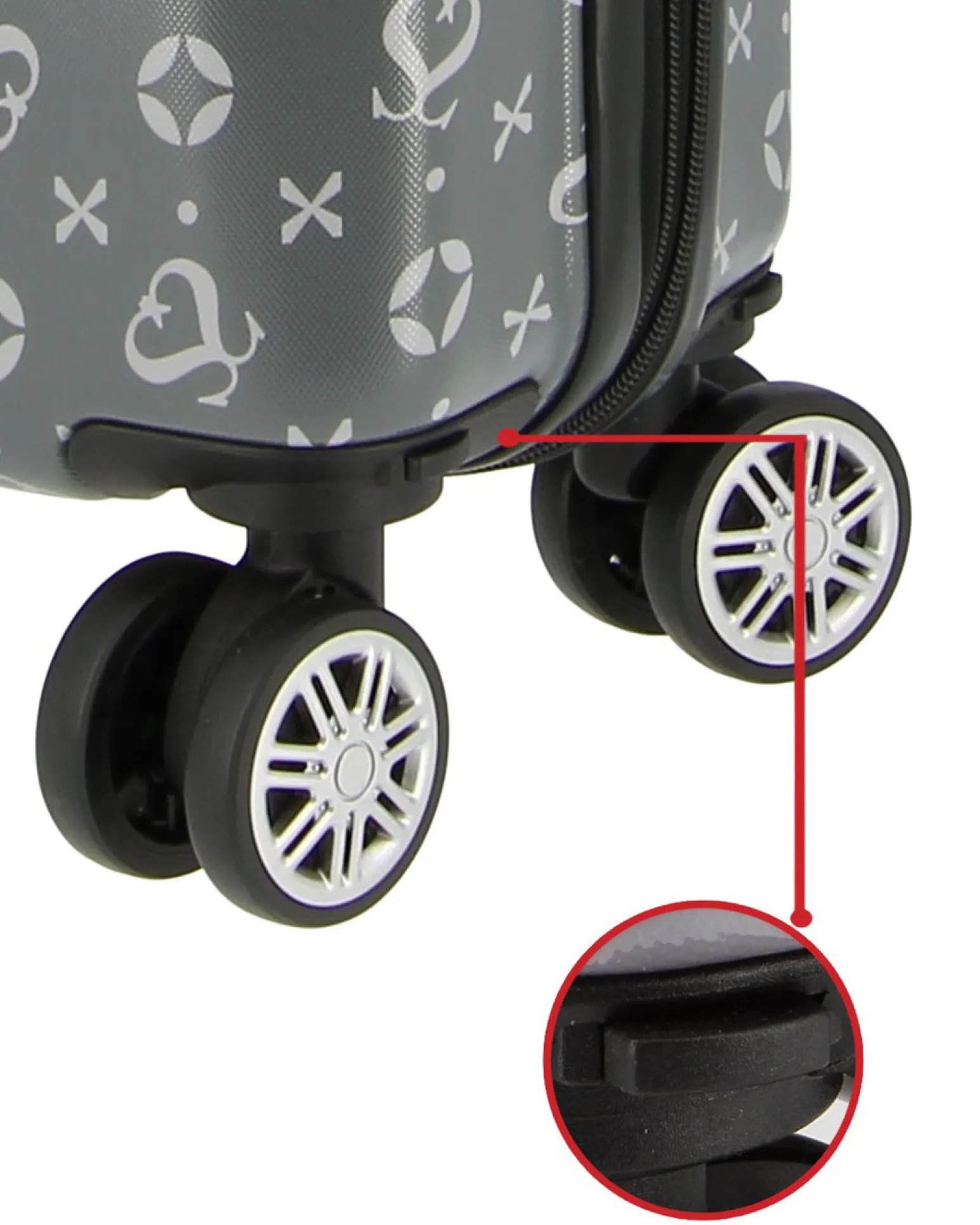SOLO SOPRANI - TROLLEY GRIGIO SCURO LOGGATO IN ABS 4 RUOTE