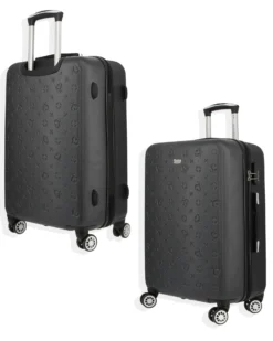 SOLO SOPRANI - TROLLEY NERO IN ABS 4 RUOTE DOPPIE CON STAMPA LOGO