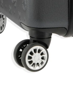 SOLO SOPRANI - TROLLEY NERO IN ABS 4 RUOTE DOPPIE CON STAMPA LOGO