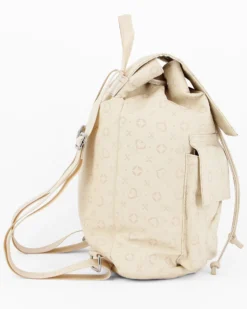 SOLO SOPRANI - Zaino beige con doppia tasca frontale, coulisse e patta