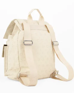 SOLO SOPRANI - Zaino beige con doppia tasca frontale, coulisse e patta