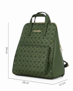 SOLO SOPRANI - Zaino verde due manici con tascone frontale e spalline regolabili