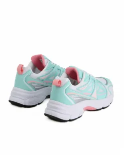 SOPRANI SPORT - Sneakers bianca con lacci e dettagli verde acqua
