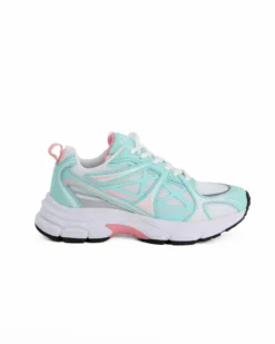 SOPRANI SPORT - Sneakers bianca con lacci e dettagli verde acqua