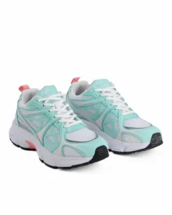 SOPRANI SPORT - Sneakers bianca con lacci e dettagli verde acqua