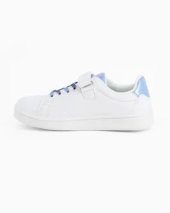 STITCH  - Sneakers bianca da bambina con lacci e strappo