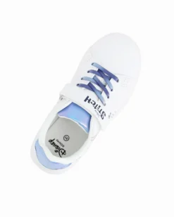 STITCH  - Sneakers bianca da bambina con lacci e strappo