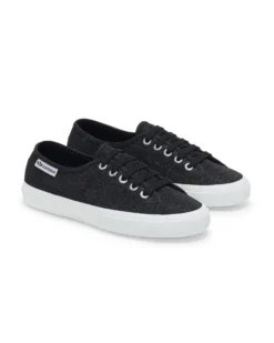 SUPERGA NERA SCARPA 3750 JERSEY LAME LEGGERA  -  S4135ZW-999