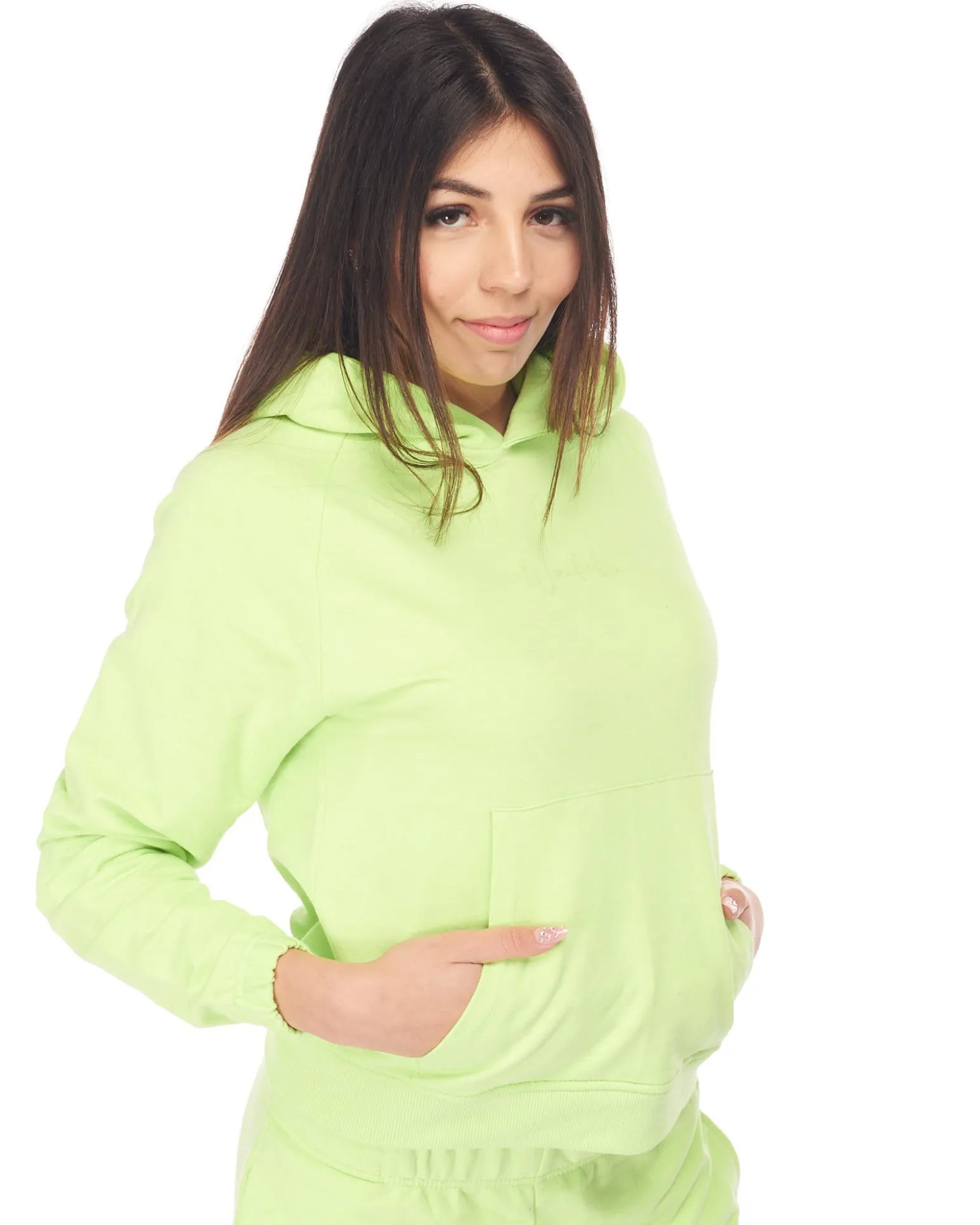 SWEAT C/CAPP.BUCANEVE GREEN FLUO