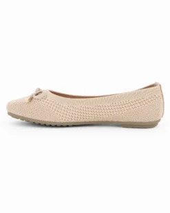 TATOO - Ballerina beige intrecciata con fiocco