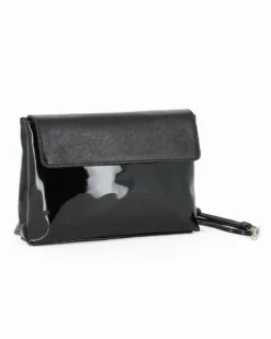 TATOO - Borsa da sera in vernice nera MADE IN ITALY