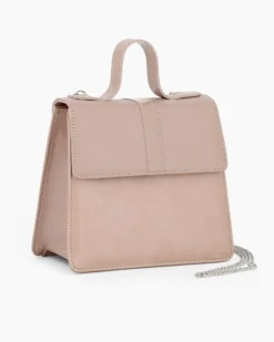 TATOO - Borsa nude un manico con patta e tracolla, MADE IN ITALY