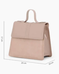 TATOO - Borsa nude un manico con patta e tracolla, MADE IN ITALY