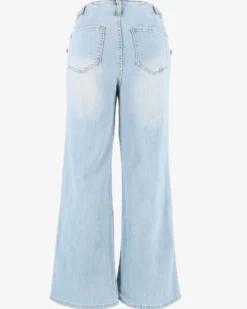 TATOO - JEANS DONNA WIDE LEG CON FINTI BOTTONI LATERALI
