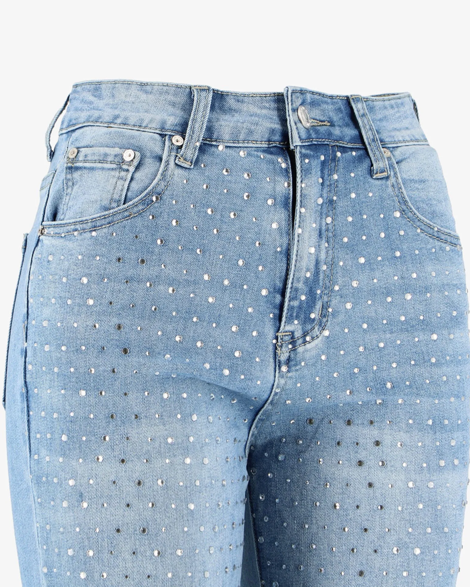 TATOO - JEANS FLARE DA DONNA ELASTICIZZATI CON STRASS