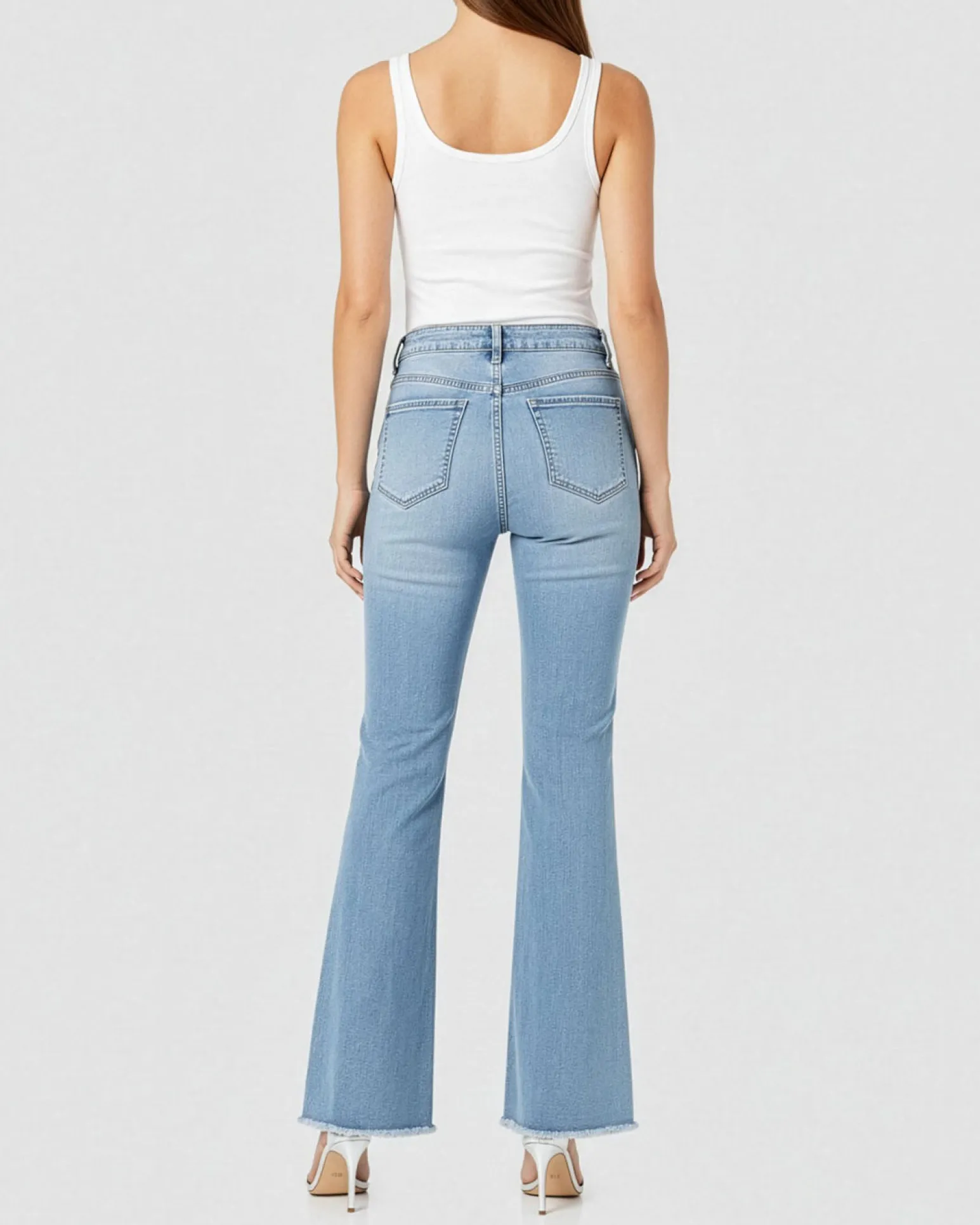 TATOO - JEANS FLARE DA DONNA ELASTICIZZATI CON STRASS