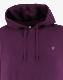 TATOO - MAGLIA MANICA LUNGA VIOLA CON CAPPUCCIO DA DONNA