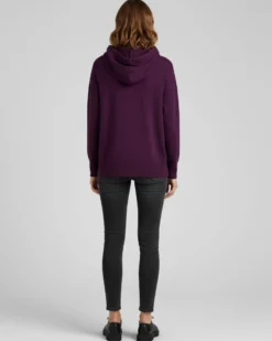 TATOO - MAGLIA MANICA LUNGA VIOLA CON CAPPUCCIO DA DONNA
