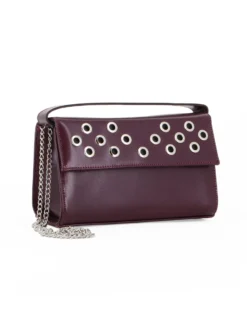 TATOO - Minibag ad un manico bordeaux con occhielli sulla patta