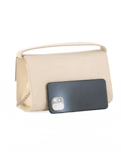 TATOO - MINIBAG BEIGE CAMOSCIO E VERNICE UN MANICO - 2033