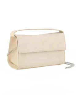 TATOO - MINIBAG BEIGE CAMOSCIO E VERNICE UN MANICO - 2033