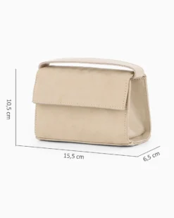 TATOO - MINIBAG BEIGE IN CAMOSCIO UN MANICO - 2034