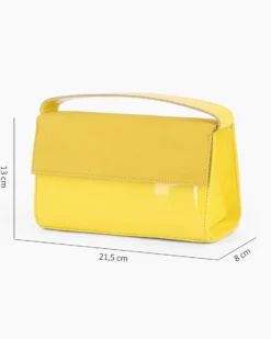 TATOO- Minibag gialla camoscio e vernice un manico - 2033