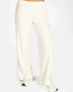 TATOO - PANTALONE PALAZZO A COSTINE BIANCO DA DONNA