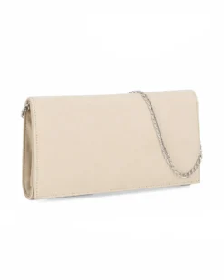 TATOO - Pochette beige scamosciata due scomparti