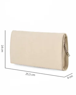 TATOO - Pochette beige scamosciata due scomparti
