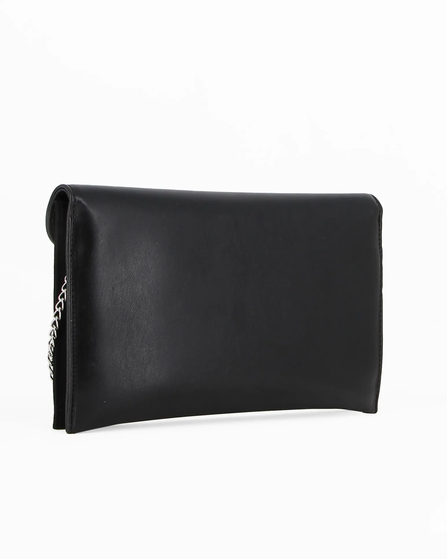 TATOO - Pochette nera multimateriale con patta, MADE IN ITALY