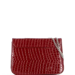 TATOO - Tracolla bordeaux in cocco con patta, MADE IN ITALY