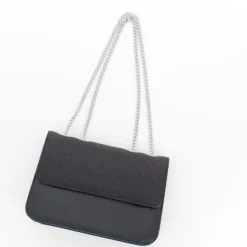 TATOO - Tracolla nera con patta glitterata, MADE IN ITALY