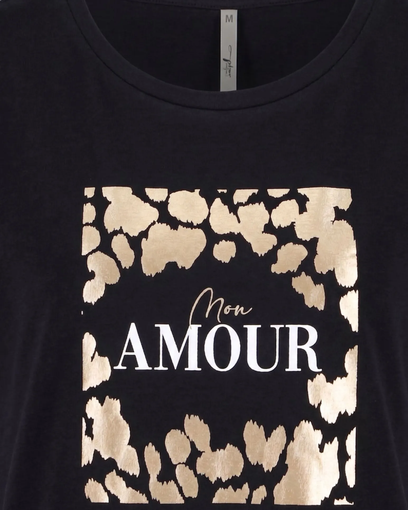 TATOO - Tshirt manica corta con stampa e scritta nera in cotone