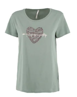 TATOO - Tshirt manica corta con taschino beige in cotone