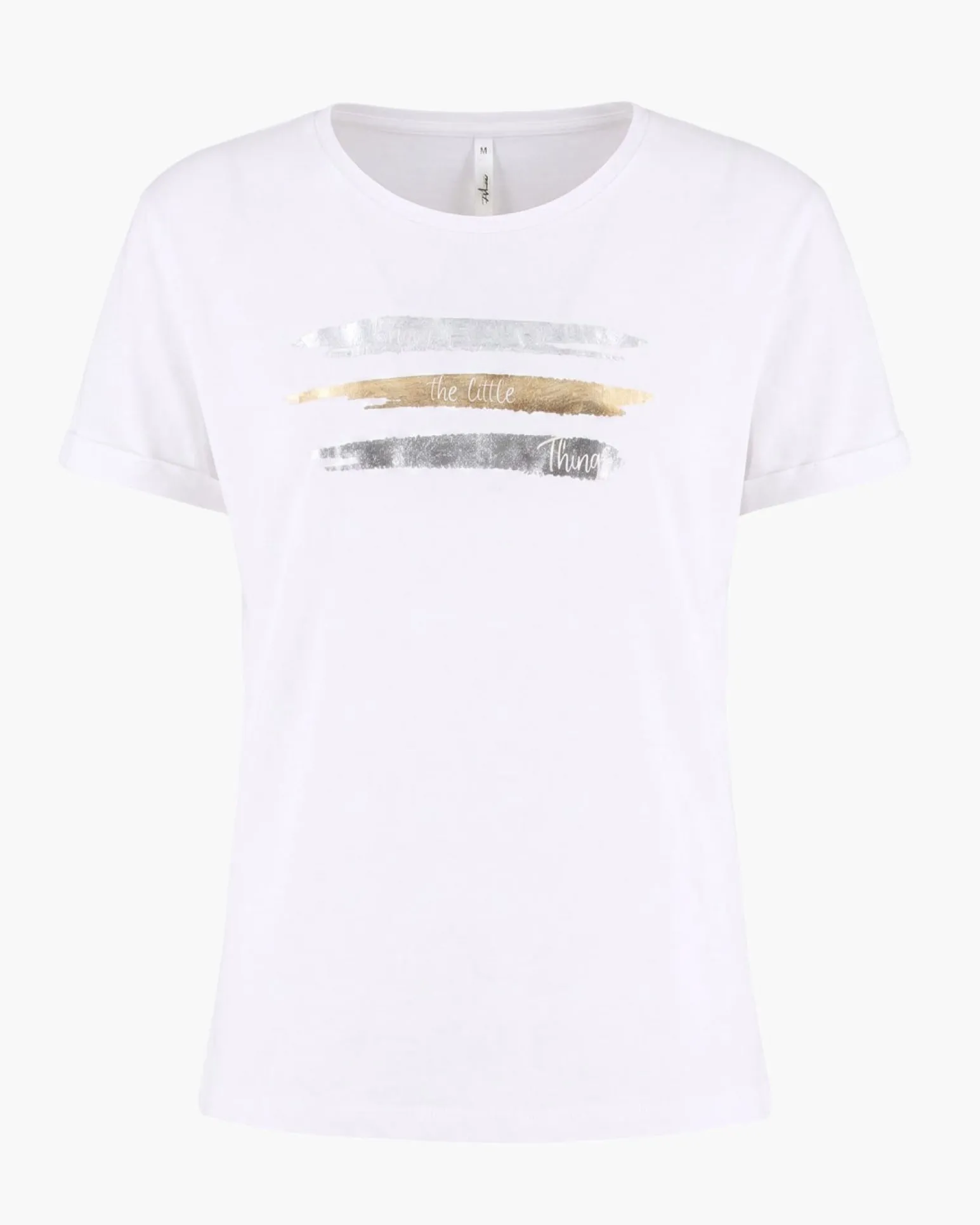 TATOO - Tshirt manica corta con stampa e scritta bianca in cotone