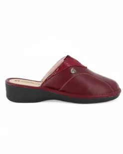 TIGLIO - Ciabatta bordeaux da donna con inserto elasticizzato
