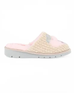 TIGLIO - Pantofola beige con cuori e pelliccia interna, MADE IN ITALY