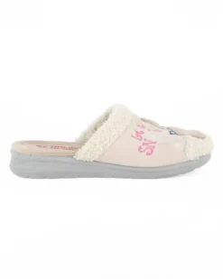 TIGLIO - Pantofola beige da donna con orso polare, MADE IN ITALY