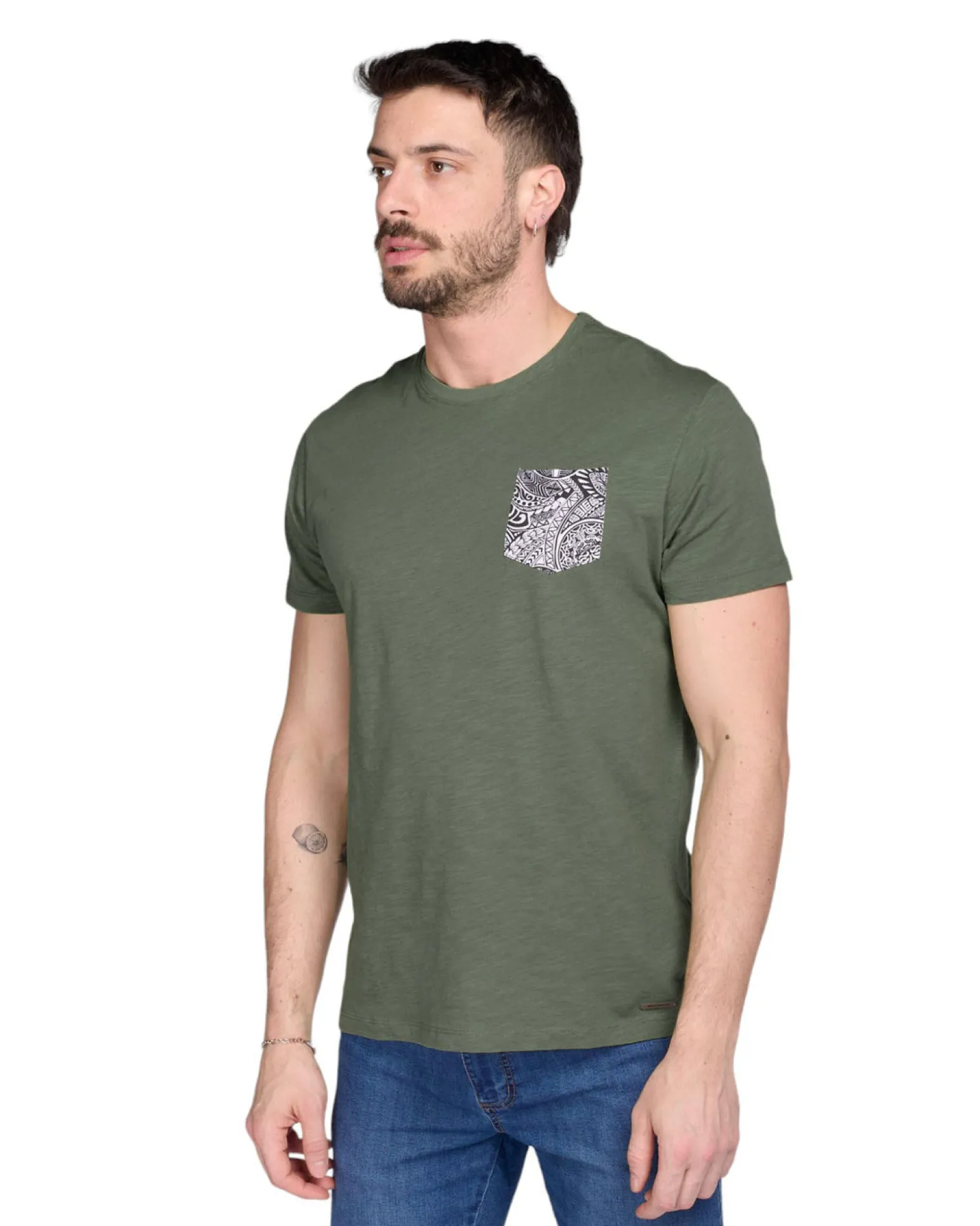TSHIRT MANICA CORTA FIAMMATA C/TASCHINO