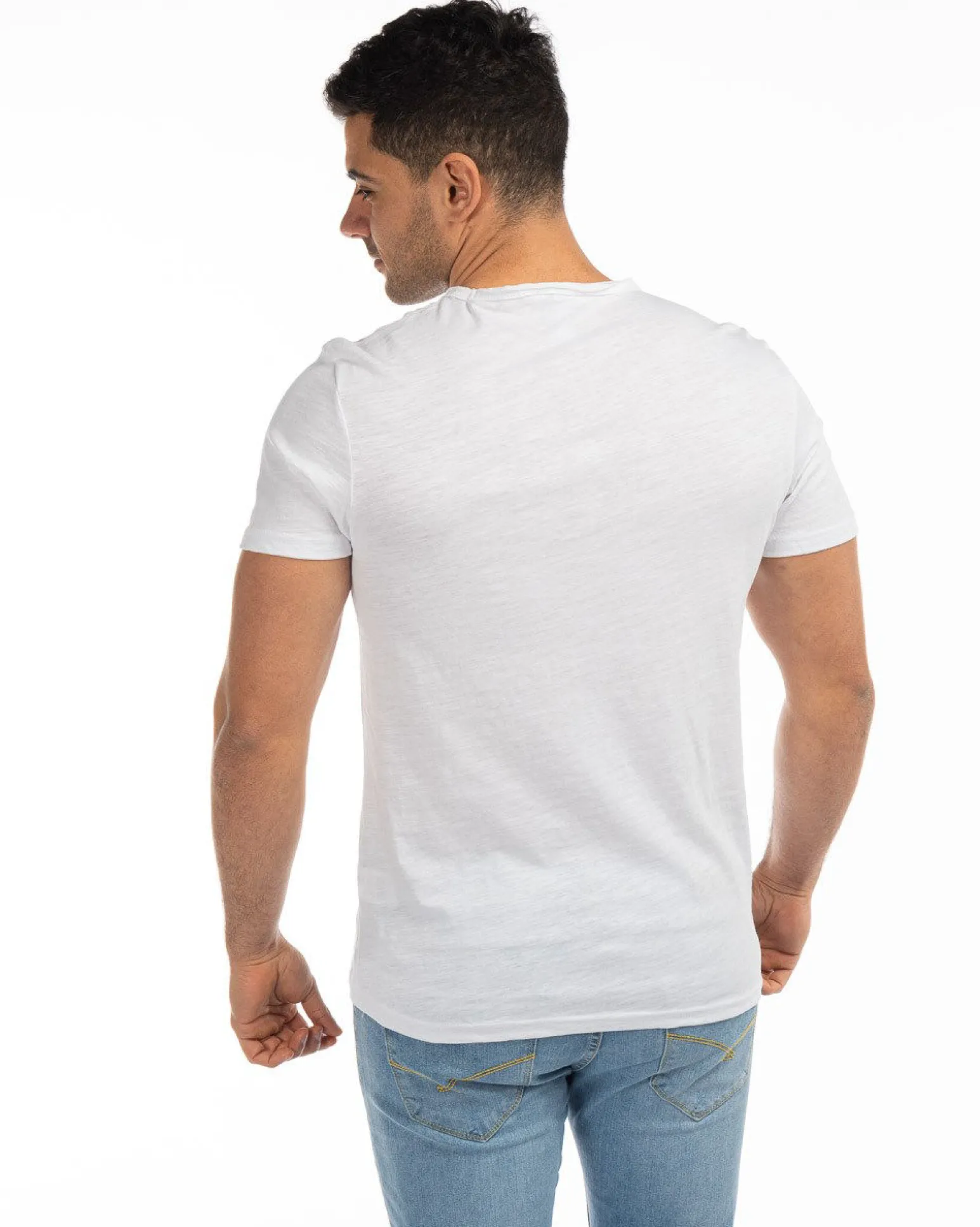 TSHIRT MANICA CORTA SCOLLO V TAGLIO VIVO