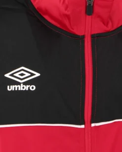 UMBRO - Tuta full zip rossa e nera acetata