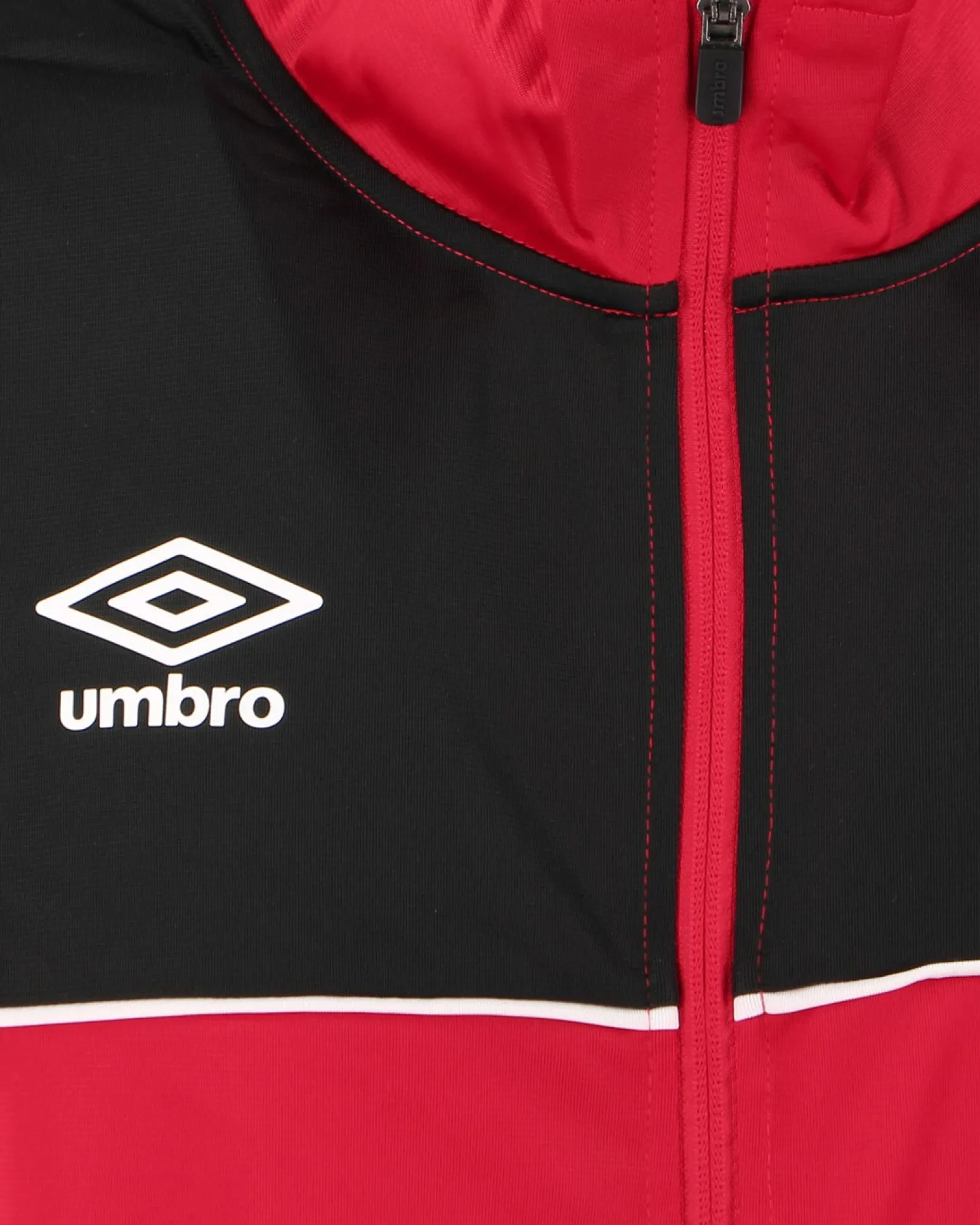 UMBRO - Tuta full zip rossa e nera acetata